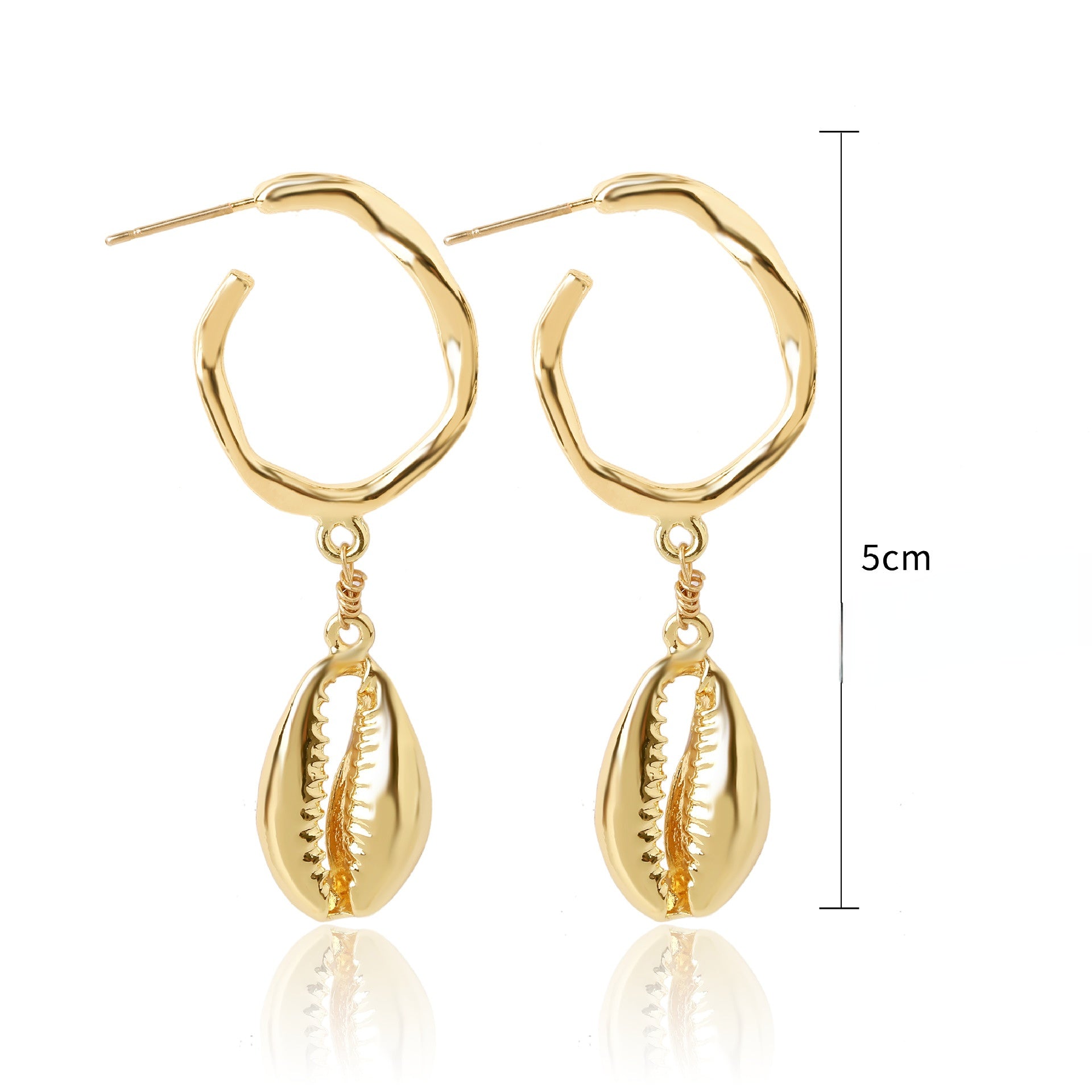 Wholesale Bohemian White Shell Alloy Earrings