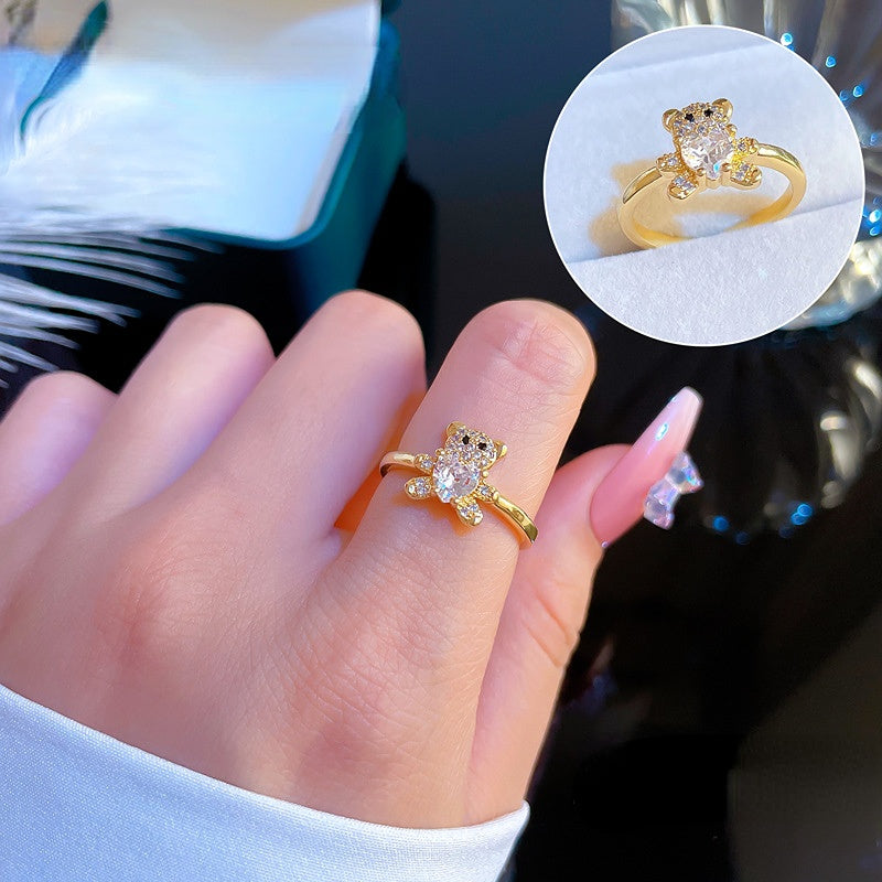 Wholesale Real Gold Plating Zircon Super Flash Brass Rings